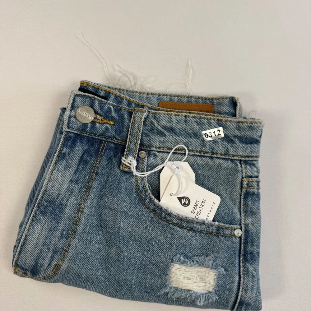 NEW Sanctuary Denim‎ Womens Distressed High Rise Cut Off Shorts